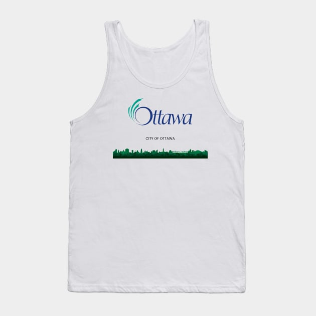 Ottawa Cityscape And Logo Tank Top by Blik's Store